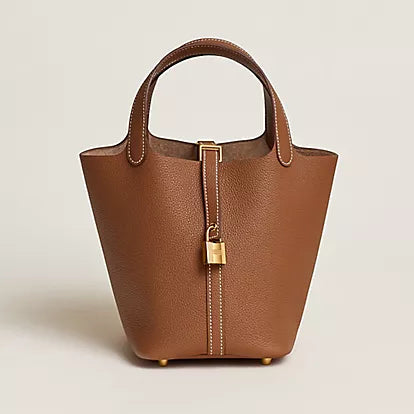Custom Picotin Hermes Inspired Leather Bag.
