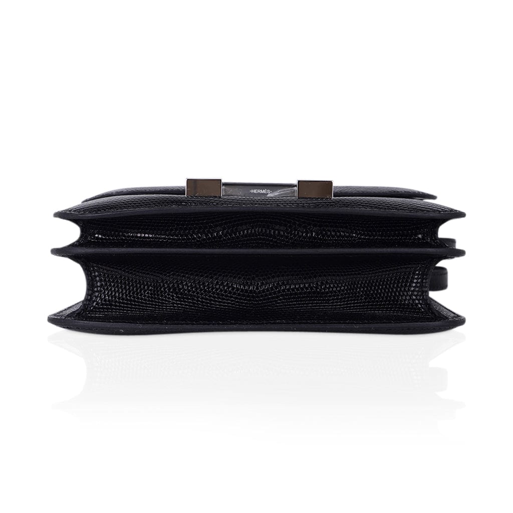 Hermes INSPIRED,Mini Constance Bag 18 Black Lizard with Palladium Hardware