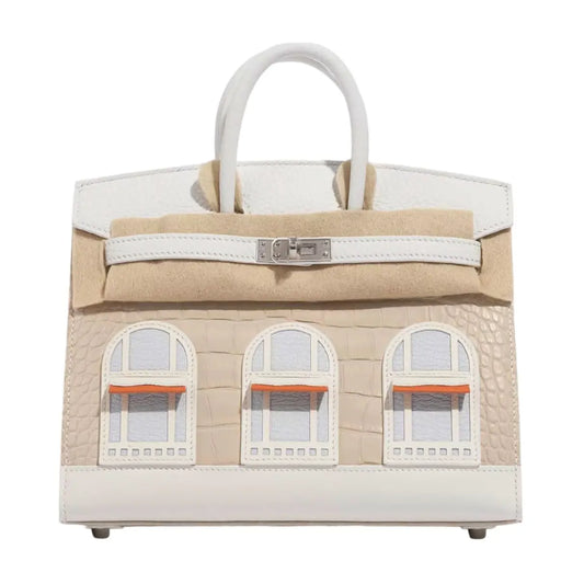 Genuine Leather Hermes Inspired Faubourg Sellier